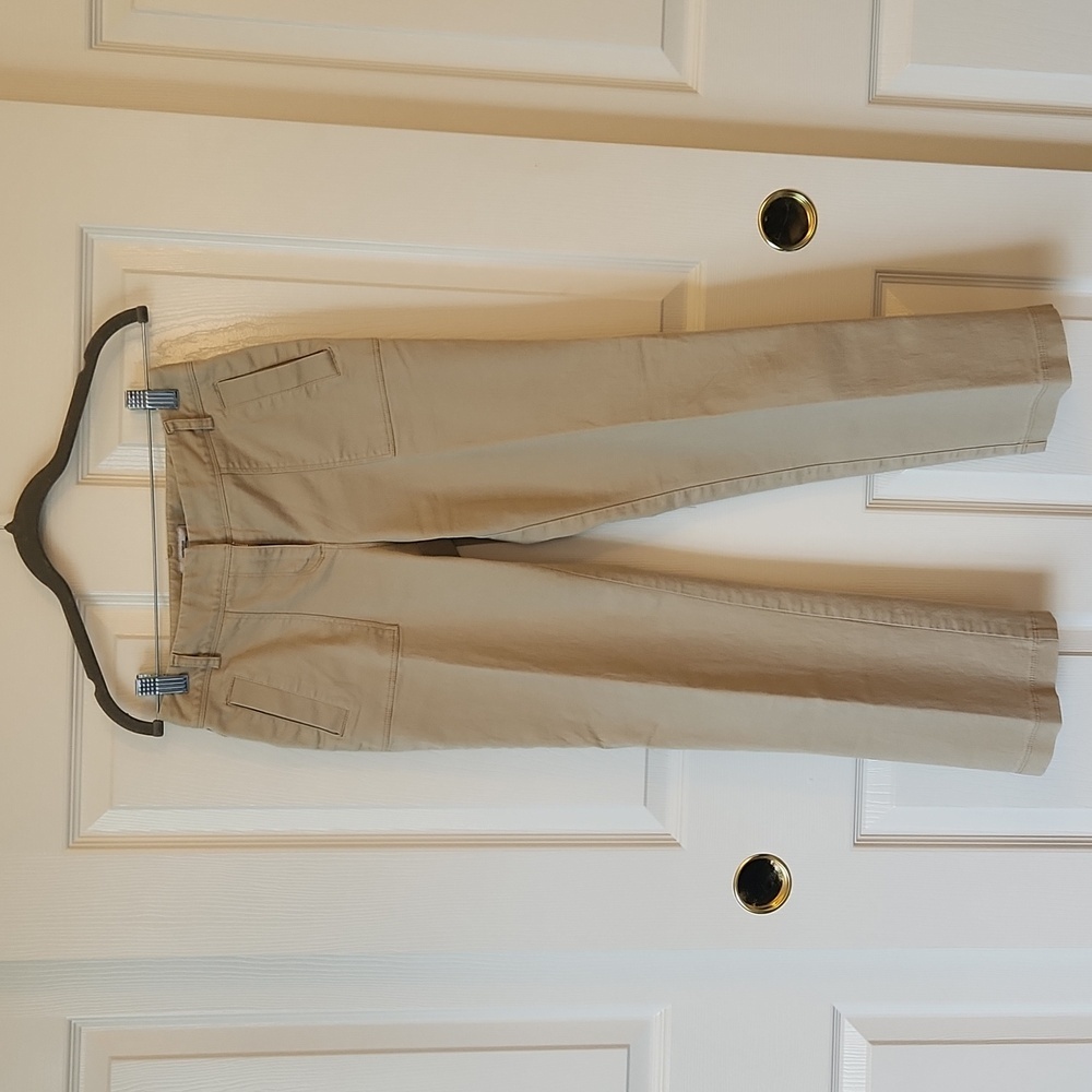 Ann Taylor Loft Women's Khaki Tan Cotton Blend Cropped Pants Size 2 Petite - Picture 2 of 11